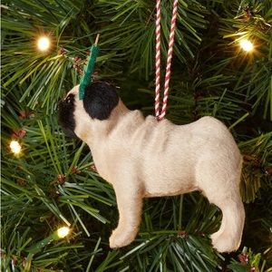PUG WEARING CHRISTMAS TREE HEADBAND!